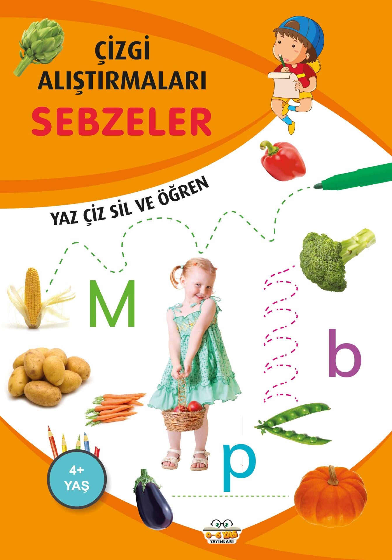 0-6 Yaş Yayınları Çizgi Alıştırmaları  Sebzeler