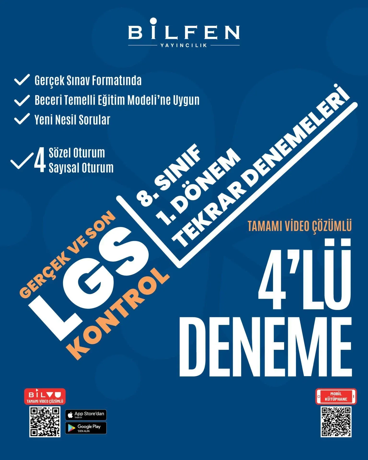 Bilfen Yayıncılık 8.Sınıf Lgs 1.Dönem Tekrar Denemeleri 4'Lü 2026