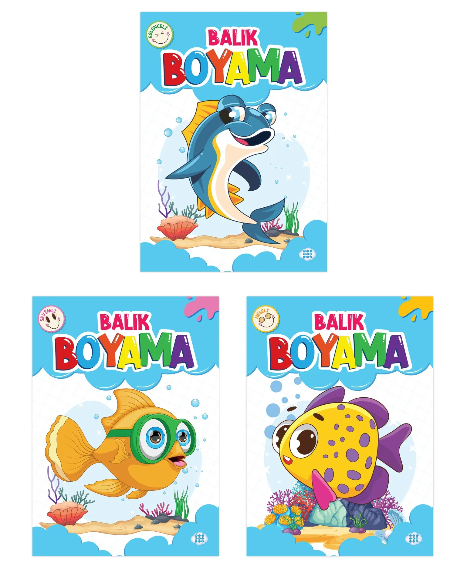 Dokuz Yayınları Balık Boyama Seti 3 Kitap Set