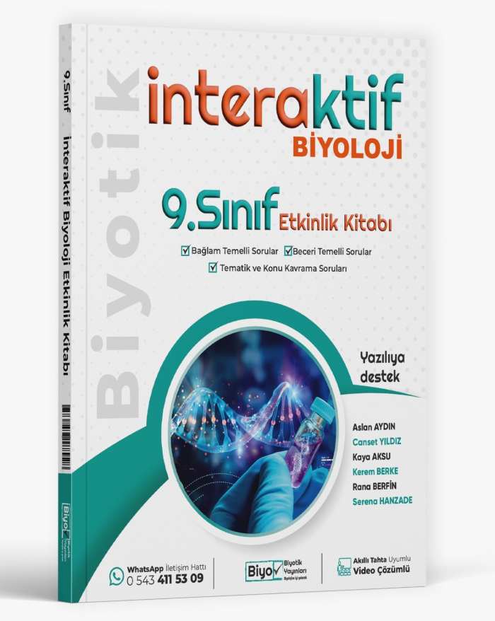 2027 Biyotik Yayınları 9.Sınıf Biyoloji İnteraktif Etkinlik Kitabı