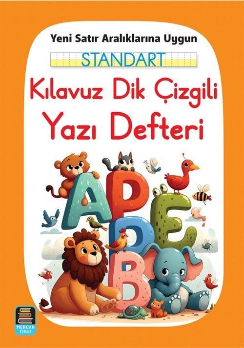 Mercan Okul Standart Kılavuz Dik Çizgili Yazı Defteri 16x24 Ebat Yeni Satır Aralıklarına Uygun