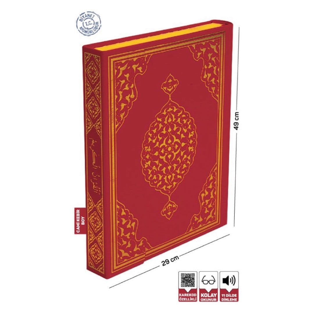 Merve Yayınları Cami Kebir Boy Kuranı Kerim Bilgisayar Hatlı (3 Renk)