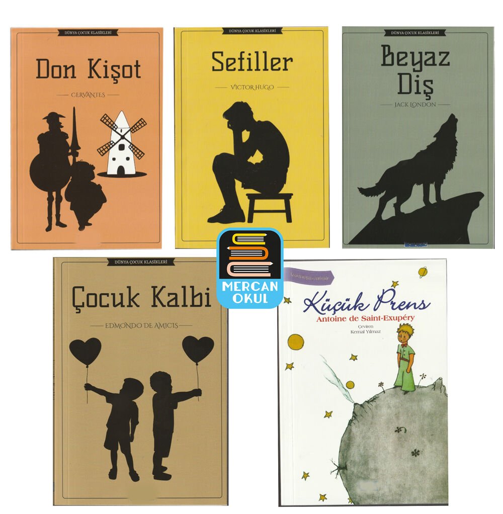 Mercan Okul Klasik Eserler Okuma Dizisi-1 (5 Kitap Set) 5-6-7 ve 8. Sınıflar İçin