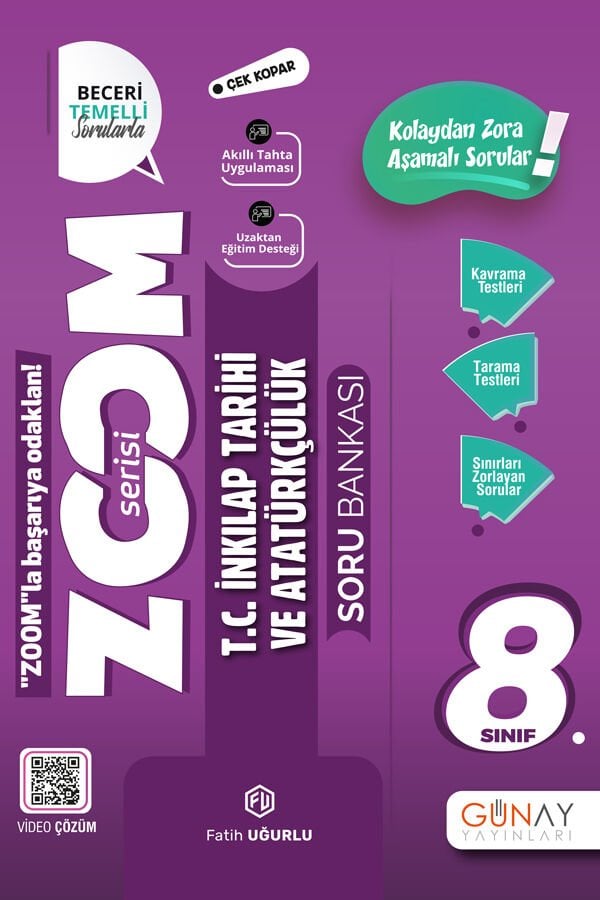 Günay Yayınları 8.Sınıf Zoom Serisi T.C. İnkilap Tarihi Soru Bankası 2026