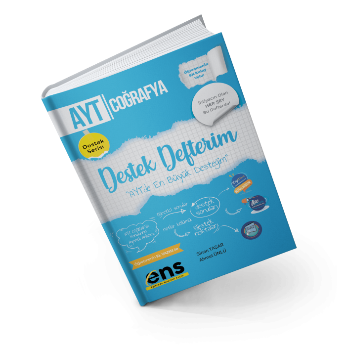 Ens Destek Yayınları Ayt Coğrafya Destek Defterim