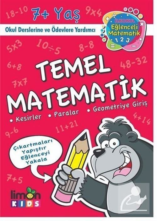 Limon Kids İlk Okul Eğlenceli Matematik Çıkartmalı Temel Matematik