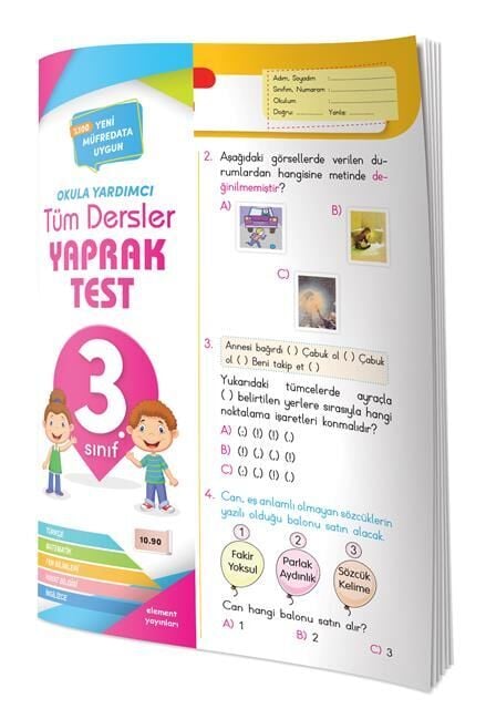 4 Element Yayınları 3.Sınıf Tüm Dersler Yaprak Test
