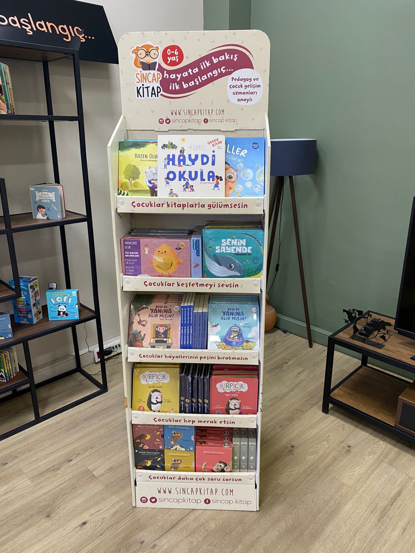 Sincap Kitap 0-6 Yaş 57 Çeşit 170 Adetlik Kitap Standı (Pedagog Onaylı)