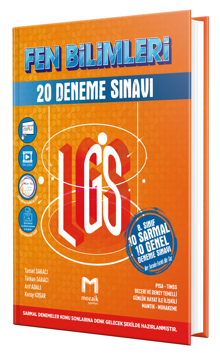 Mozaik Yayınları 8.Sınıf Fen Bilimleri 20'Li Deneme Sınavı